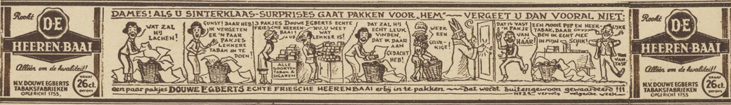 717138 Advertentie in de vorm van een stripverhaaltje van Ton van Tast over Sinterklaas, voor Douwe Egberts ...